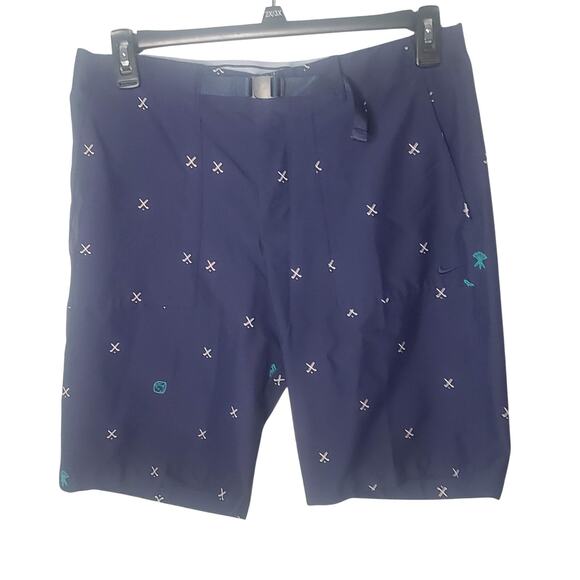 Nike Flex Charm Novelty Golf Print Dri-Fit Slim Shorts Blue 34 Belted CQ4877-451 - Picture 2 of 12